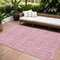 Homeroots 8' X 10' Pink And Ivory Geometric Washable Indoor Outdoor Area Rug 583381 - alternate 1