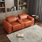 Homeroots 93in Orange and Silver Italian Leather Power Reclining Loveseat With Storage 720571 - alternate 7