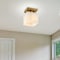 Jonathan Y Alessia 5" 1-Light Modern Contemporary Alabaster/Iron Cube LED Semi Flush Mount, White Marbling/Brass JYL1202A - alternate 11
