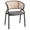 Leisuremod Ervilla Dining Chair with Stainless Steel Legs Velvet Seat and Wicker Back, Grey EC20GR - alternate 1