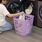 Basicwise Flexible Plastic Laundry Basket - Square Storage Hamper with Side Handles for Easy Carrying QI003857.L.PUR - alternate 9