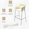 Leisuremod Axis Ergonomic Velvet/Polyester/Leather Bar Stool with Powder-Coated Steel, 2PK AC29BG2 - alternate 7