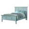 Homeroots Aqua Blue Ribbed Texture Distressed Solid Wood Queen Bed Frame 571385 - alternate 9