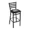 Holland Bar Stool Co 30" Blk Wrinkle Ohio University Stationary Bar Stool, Ladder Back L00430UnivOH - alternate 1