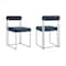 Armen Living Anastasia Dining Chair with Brushed Stainless Steel and Blue Fabric - Set of 2 LCANSIBSBLU - alternate 1