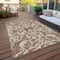 Homeroots 8' X 10' Taupe And Ivory Damask Washable Indoor Outdoor Area Rug 614464 - alternate 9