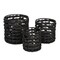 Happimess Lattice Bohemian Coastal Handwoven Water Hyacinth Rope Nesting Baskets w/Handles, Black, Set of 3 BSK2032C-3SET - alternate 1