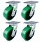 Hyw Products Heavy Duty Caster Set 6in Green Polyurethane on Cast Iron Wheels, 4 Swivel, 4PK 40-60S-A1-PC-4 (G) - alternate 1