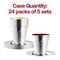 Smarty Had A Party Shiny Metallic Aluminum Silver Round Plastic Saucers and Kiddush Cup Set, 120 Cups, 120 Saucers, 240PK 2686-CASE - alternate 10