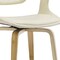 Homeroots Off White and Natural Upholstered Faux Leather Dining Arm Chair 524941 - alternate 6