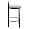 Homeroots Set of Two 26" Beige and Black Chenille and Steel Low Back Counter Height Bar Chairs, 2PK 555719 - alternate 5