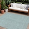 Homeroots 9' X 12' Teal Blue And Silver Geometric Washable Indoor Outdoor Area Rug 594513 - alternate 1