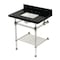 Kingston Brass 30-Inch Black Granite Console Sink with Acrylic Legs and Shelf, 8-Inch, 3-Hole KVPK30KASQB6 - alternate 1