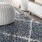 Jonathan Y Mercer Shag Plush Tassel Moroccan Geometric Trellis Blue/Cream 4 ft. x 6 ft. Area Rug MCR101A-4 - alternate 8