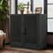 Homeroots 31" Black Textured Door Accent Cabinet With Three Shelves 564861 - alternate 9