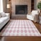 Homeroots 10' X 14' Pink And Ivory Geometric Washable Indoor Outdoor Area Rug 577096 - alternate 9