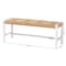 Bali & Pari Prita Paper Loom Bench with Mahogany Wood Frame, White 264-14460-ZORO - alternate 6