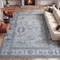 Jonathan Y Kisara Oushak Style Distressed Border Non-Slip Machine-Washable Blue/Light Gray 8ft x 10ft Area Rug PTN101C-8 - alternate 6