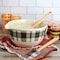Martha Stewart 3 Piece Holiday Plaid Stoneware 3.4qt Batter Bowl Set with Silicone Spatulas in White 140241.03 - alternate 7