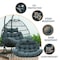 Leisuremod 2-Person Hanging Egg Chair Cushion, Weather-Resistant, Headrest & Zippered Cover ES52C-CH - alternate 8