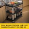 Rubbermaid Commercial Dual-Handle Utility Cart with Lipped Plastic Shelves, Plastic, 300 lb Load Capacity, 3 Shelves FG409100BLA - alternate 7