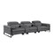 Homeroots 129" Dark Gray Top Grain Leather Reclining Metal USB Sofa 720339 - alternate 9