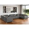 Homeroots Dark Gray Italian Leather Power Reclining U Shaped Eight Piece Corner Sectional With Console 632560 - alternate 16