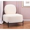 Homeroots 27" White And Black Sherpa And Upholstered Side Chair 572293 - alternate 9