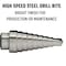 Drill America No 2 HSS Step Drill Bit (3/16" - 1/2" by 1/16") VAC2 - alternate 8