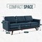 Leisuremod Chester Modern Leather Sofa with Birch Wood Base, Navy Blue CS83NBU-L - alternate 9