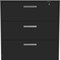 Homeroots 35" Black Wood Three Drawers Filing Cabinet 479949 - alternate 4