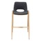 Homeroots Set of Two 30" Black and Gold Faux Leather and Steel Low Back Bar Height Bar Chairs 555663 - alternate 9