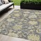 Homeroots 5' X 8' Gray Ivory And Green Floral Washable Indoor Outdoor Area Rug 605206 - alternate 1