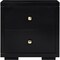 Homeroots 19" Black Solid and Manufactured Wood Two Drawer Nightstand 526869 - alternate 7