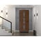 Vdomdoors Front Exterior Prehung Metal-Plastic Door Frosted Glass / MANUX 8112 Walnut / Office Commercial and MANUX8112EXD-WLN-W32-H80-RH-I - alternate 1