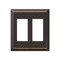Amerelle Century Wallplate, 4-15/16 in L, 4-9/16 in W, 2 -Gang, Steel, Bronze 163RRDB - alternate 1
