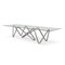 Homeroots 142" Clear and Nickel Glass and Stainless Steel Double Pedestal Base Dining Table 718899 - alternate 8