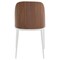 Leisuremod Tule Dining Side Chair with Leather Seat and White Powder-Coated Steel Frame, Walnut/Light Brown TWCWN18LBR - alternate 10