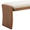 Homeroots 48in Beige and Brown Fabric and Solid Wood Upholstered Bench 668860 - alternate 8