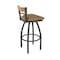 Holland Bar Stool Co Revelle 30in Swivel Bar Stool with Pewter Finish, Medium Back and Canter Saddle Seat 881 - alternate 11