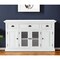 Homeroots 57in White Solid Wood Three Drawer Sideboard with Four Glass Doors 388223 - alternate 7