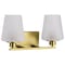 Nuvo Lune, 2 Light Vanity, Vintage Brass Finish, Etched White Glass 60/8232 - alternate 8