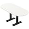 Skutchi Designs 6ft Conference Table With Power Unit | 6 Person Modular Racetrack Meeting Table | Harmony Series HAR-RAC-36X72-T.BK-W960-NA - alternate 1