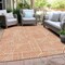 Homeroots 5' X 8' Orange And Ivory Abstract Washable Indoor Outdoor Area Rug 594948 - alternate 9