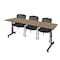 Regency Kobe Mobile T-Base Training Seminar Table W/ 3 Knight Mesh Chairs, 84 in W, 24 in L, Noble Oak MKTRCC8424NO56CBK - alternate 1