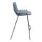 Homeroots Set of Two 26" Blue And Black Faux Leather And Steel Low Back Counter Height Bar Chairs 555669 - alternate 9