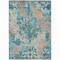 Homeroots 9' X 12' Teal Blue Ivory And Light Brown Damask Washable Indoor Outdoor Area Rug 596397 - alternate 8