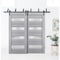 Sartodoors Sliding Closet Barn Bypass Doors with Frosted Glass Grey 84x96 (2* 42x96) Solid Core Modern Interio VEREGIO7455BBB-GRE-8496 - alternate 1