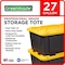 Homz 27 gal Black/Yellow Snap Lock Storage Box 14.7 in. H X 20.4 in. W X 30.4 in. D Stackable 691286 - alternate 6