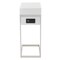 Homeroots 26" Silver Metallic and White Veneer End Table with Drawer 544066 - alternate 9